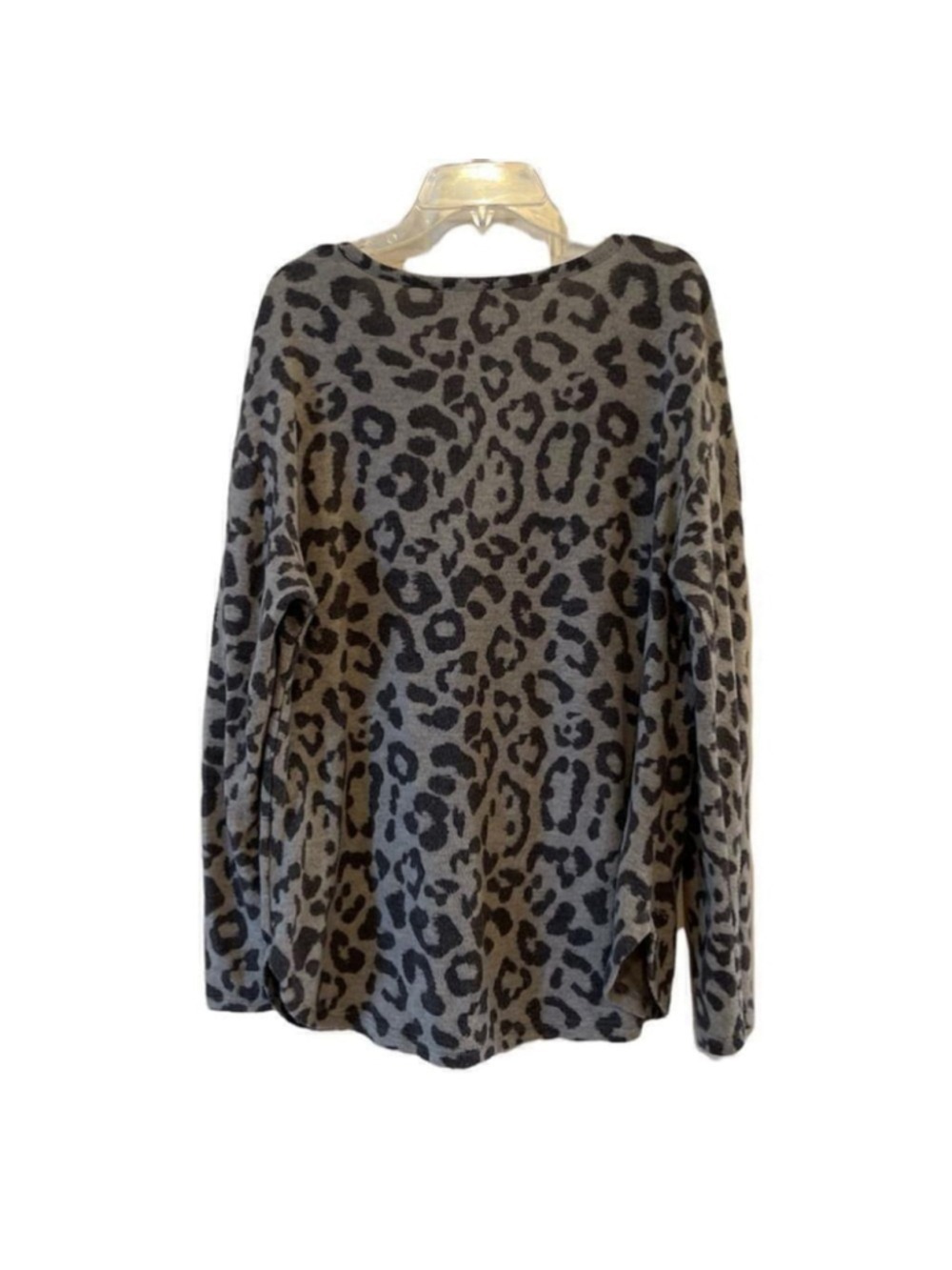 Como Blu Blue-Gray Leopard Print Sweater - Super Soft Knit - Size Medium - Picture 12 of 13